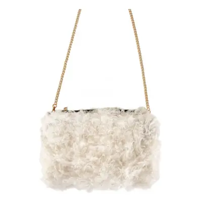 Fluffig Handväska Vit