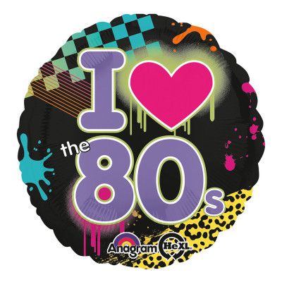 Folieballong I Love The 80´s - 43 cm