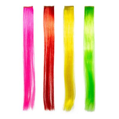 Hårextensions Neon Flerfärgade - 4-pack