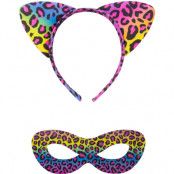 80-tals Panter Diadem & Ögonmask