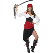 Fräck Tjejpirat Kostym med kjol S