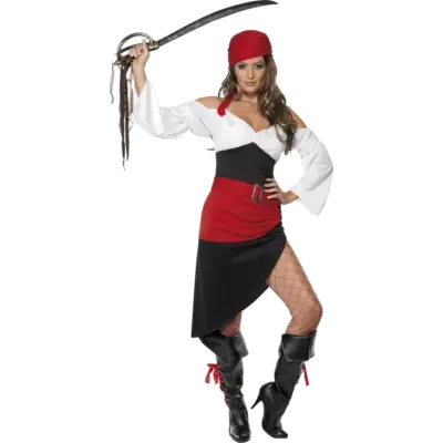 Fräck Tjejpirat Kostym med kjol S