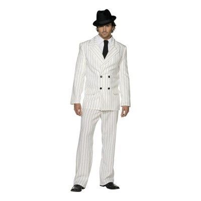Gangster Vit Maskeraddräkt - Small