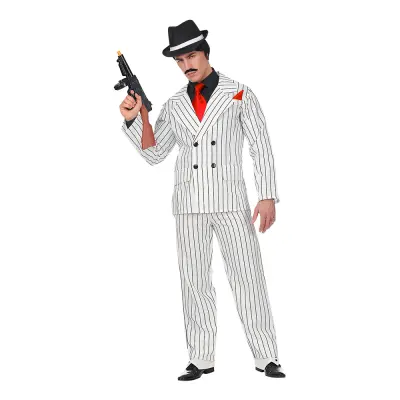 Gangster Vitrandig Maskeraddräkt - Small