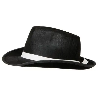 Gangsterhatt med vitt Band