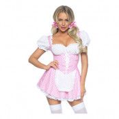 Rosa Rutig Klänning Maskeraddräkt - Medium