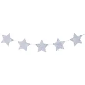 Girlang Stora Glitterstjärnor Silver