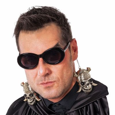 Glasögon Dödskalle med Örhängen