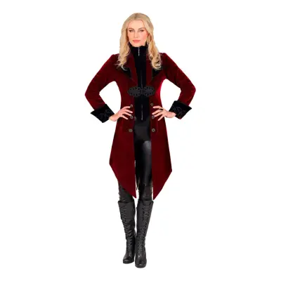 Gotisk Vinröd Kappa i Sammet Dam - X-Small