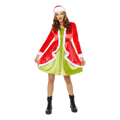 Grinchen Klänning Maskeraddräkt - Medium/lLarge