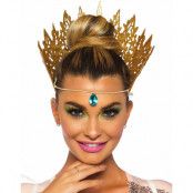 Guldfärgad Drottningskrona med Pärla