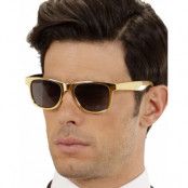 Guldfärgade Kostymglasögon i Wayfarer-Stil