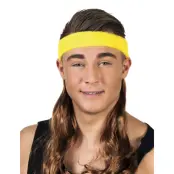 Gult Pannband med Brunt Hår - One size