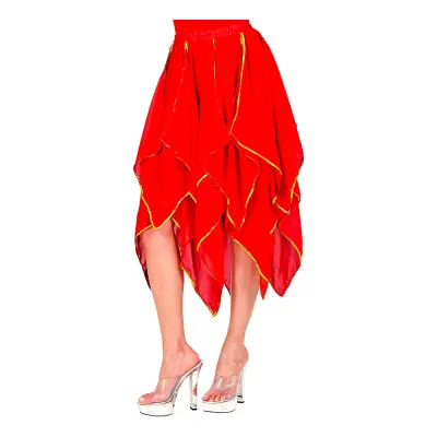 Chiffongkjol Röd Lång - One size