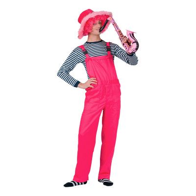 Hängselbyxor UV Neon Rosa - Small