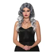 Häxa Peruk Grå och Silver - One size