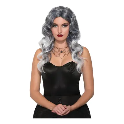 Häxa Peruk Grå och Silver - One size