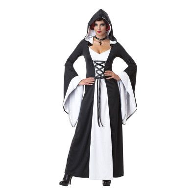 Häxa Svart/Vit Maskeraddräkt - Small
