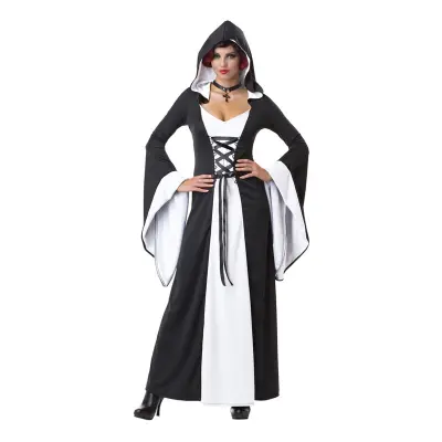 Häxa Svart/Vit Maskeraddräkt - Small