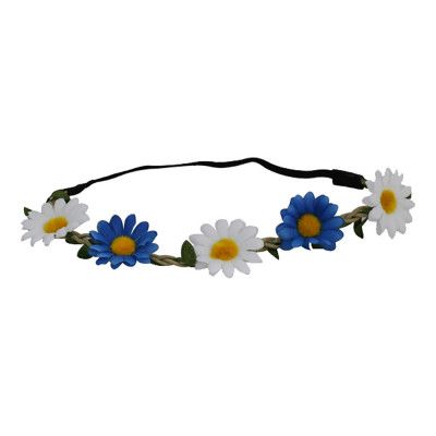 Hårband Blommor Vit/Blå - One size