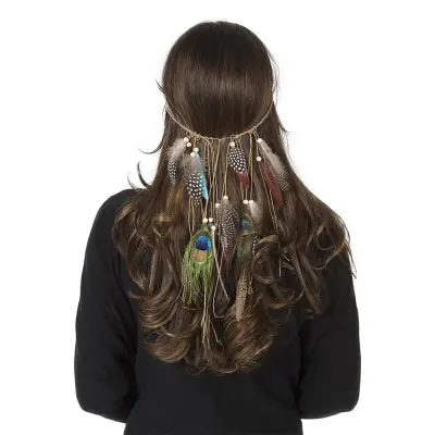 Hårband med Hängande Fjädrar