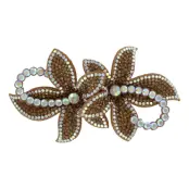 Hårspänne Blommor med Strass Guld Deluxe