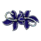 Hårspänne Blommor med Strass Marinblå Deluxe