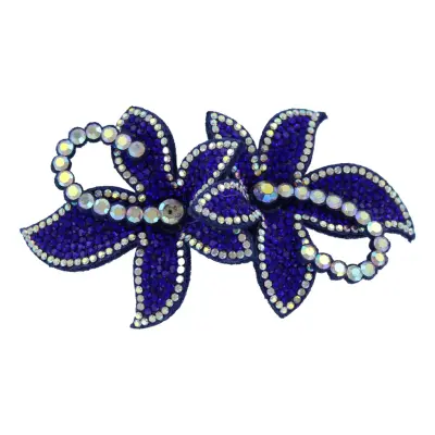 Hårspänne Blommor med Strass Marinblå Deluxe