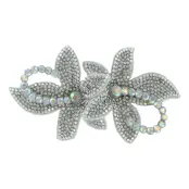 Hårspänne Blommor med Strass Silver Deluxe