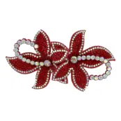 Hårspänne Blommor med Strass Vinröd Deluxe