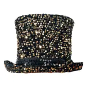 Höghatt med Paljetter Brons - One size