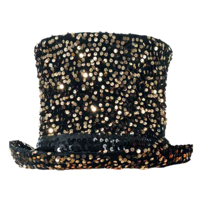 Höghatt med Paljetter Brons - One size