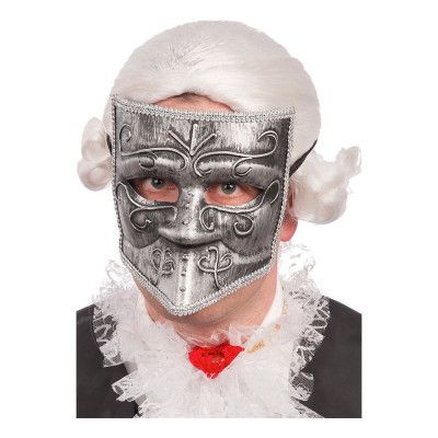 Halvmask Maskeradbal Silver - One size