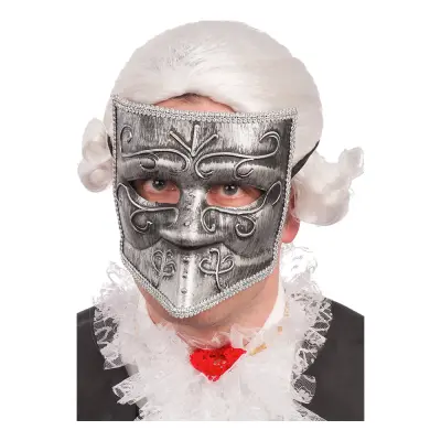 Halvmask Maskeradbal Silver - One size