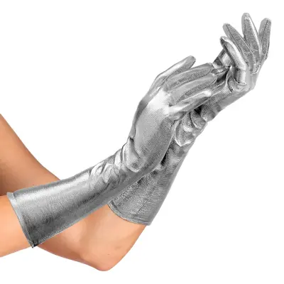 Handskar Långa Silvermetallic - One size