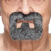 Hantverkare Mustasch Svart/Vit