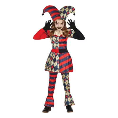 Harlequin Gycklare Barn Maskeraddräkt - Small