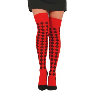 Harlequin Knästrumpor Röda - One size