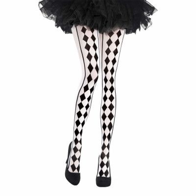 Harlequin Svart/Vita Strumpbyxor - One size