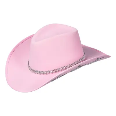Cowboyhatt Rosa med Giltterstjärnor - One size
