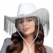 Cowboyhatt Showgirl Vit - One size