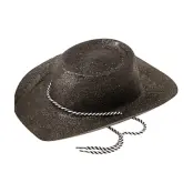 Cowboyhatt Svart med Glitter - One size