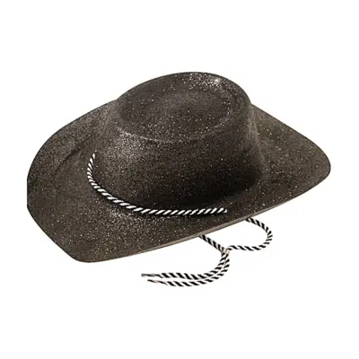 Cowboyhatt Svart med Glitter - One size