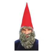Dvärghatt Röd med Skägg - One size