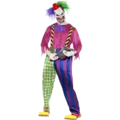 Färgglad mördarclown-dräkt L
