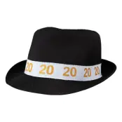 Fedorahatt Svart med Siffra 20 - One size