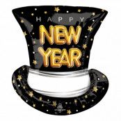 Folieballong Happy New Year Hatt Shape