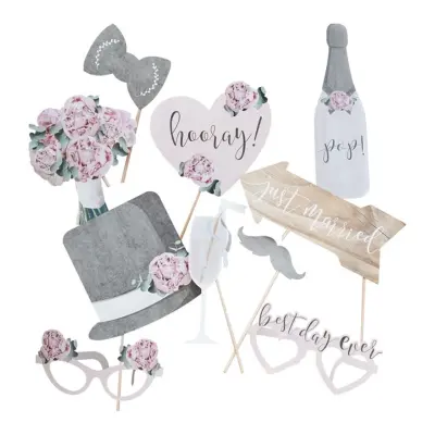 Fotoprops Bröllop Rustik - 10-pack