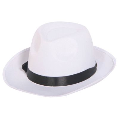 Gangsterhatt Vit 59cm