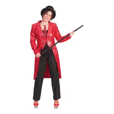 Glitterfrack Dam Röd - Large